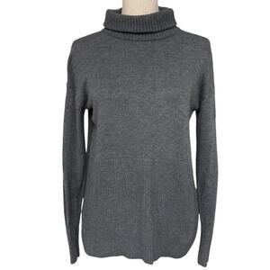 Lou & Gray by LOFT Turtleneck Ribbed Sweater Dark Gray, Women’s XS